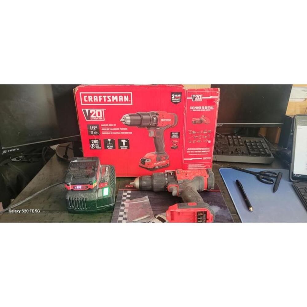 Craftsman V20 1/2 Inch Hammer Drill Kit with Battery and Charger